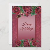 Invitation Fête de Noël à l'élégante couleur rose (Dos)