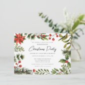 Invitation Fête de Noël à Script floral botanique (Debout devant)