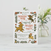 Invitation Fête de Noël à thème chien (Debout devant)