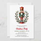 Invitation Fête de Noël à thème classique de Noisette rouge (Devant)