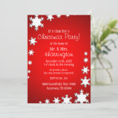 Invitation Fête de Noël à thème rouge et blanc (Debout devant)