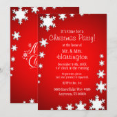 Invitation Fête de Noël à thème rouge et blanc (Devant / Derrière)