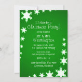Invitation Fête de Noël à thème vert et blanc (Devant)