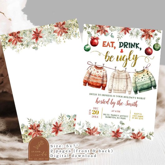 Invitation Fête de Noël affreuse