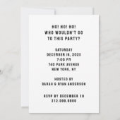 Invitation Fête de Noël amusante (Dos)