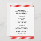 Invitation Fête de Noël amusante (Dos)