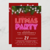 Invitation Fête de Noël amusante (Devant / Derrière)