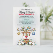 Invitation Fête de Noël amusante Reindeer (Debout devant)