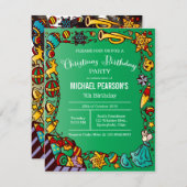 Invitation Fête de Noël Anniversaire (Devant / Derrière)