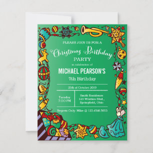 Invitation Fête de Noël Anniversaire