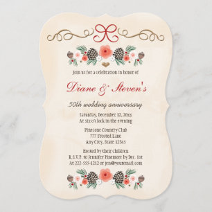 INVITATION FÊTE DE NOËL ANNIVERSAIRE AU COONE DE PIN FLEURALE