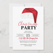 Invitation Fête de Noël Anniversaire Noël Dîner Noël Chapeau (Devant)
