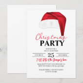 Invitation Fête de Noël Anniversaire Noël Dîner Noël Chapeau (Devant / Derrière)
