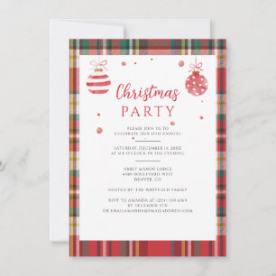 Invitation Fête de Noël annuelle de Plaid Entreprise Fêtes