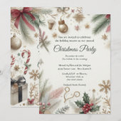 Invitation Fête de Noël annuelle Décoration festive (Devant / Derrière)