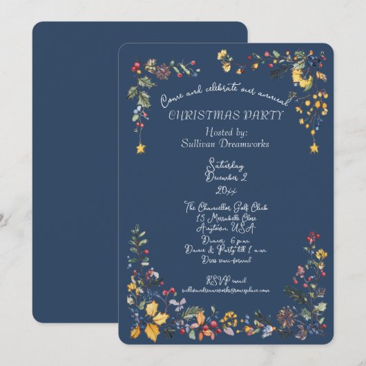 Invitation Fête de Noël annuelle d'entreprise (Devant / Derrière)