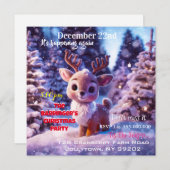 Invitation Fête de Noël annuelle des plus petits rennes (Devant / Derrière)