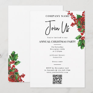 Invitation Fête de Noël annuelle du bureau de l'entreprise