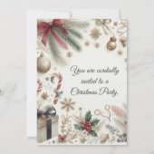 Invitation Fête de Noël annuelle Vacances de verdure (Dos)