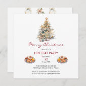 Invitation Fête de Noël aquarelle (Devant / Derrière)