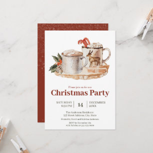 Invitation Fête de Noël aquarelle cosy