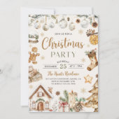 Invitation Fête de Noël aquarelle festive (Devant)