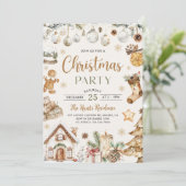 Invitation Fête de Noël aquarelle festive (Debout devant)