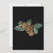 Invitation Fête de Noël Aquarelle Pinecones Vert Art (Dos)