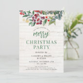 Invitation Fête de Noël aquarelle rustique (Debout devant)