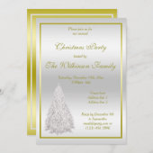 Invitation Fête de Noël Arbre d'argent (Devant / Derrière)