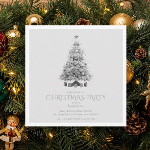 Invitation Fête de Noël Arbre d'Argent d'Entreprise