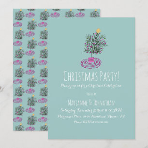Invitation Fête de Noël Arbre de Noël Dessiné à la Main Dood