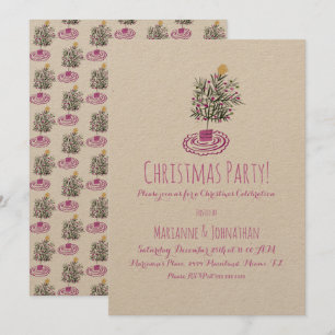 Invitation Fête de Noël Arbre de Noël Dessiné à la Main Dood