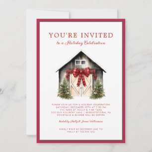 Invitation Fête de Noël Arbre de Noël Festif Aquarelle 