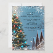 Invitation Fête de Noël arbre de Noël Maisons rustiques d'hiv (Dos)