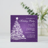 Invitation Fête de Noël Arbre de Noël Purple (Debout devant)