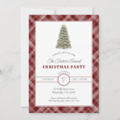 Invitation Fête de Noël Arbre de Noël Rouge foncé (Devant)