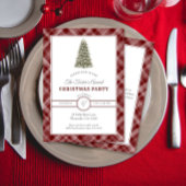Invitation Fête de Noël Arbre de Noël Rouge foncé