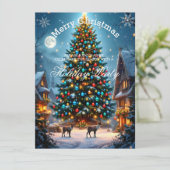 Invitation Fête de Noël Arbre d'hiver Rennes d'hiver Neige (Debout devant)