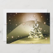 Invitation Fête de Noël Arbre d'Or brillant Étincelles (Dos)