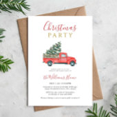 Invitation Fête de Noël Arbre et Camion de ferme