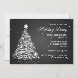 Invitation Fête de Noël Arbre noir