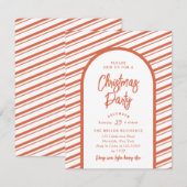 Invitation Fête de Noël Arch moderne Sucre de canne rouge bri (Devant / Derrière)