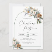 Invitation Fête de Noël Arche d'hiver Pine Arche florale blan (Devant)