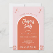 Invitation Fête de Noël Arche moderne en rose et rouge (Devant)