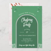 Invitation Fête de Noël Arche moderne en vert (Devant / Derrière)