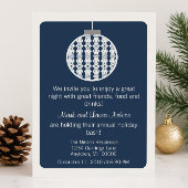 Invitation Fête de Noël Art déco | Bleu