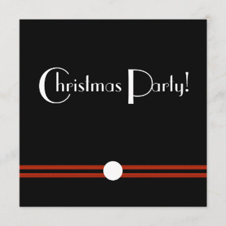 Invitation Fête de Noël Art déco Noir et blanc