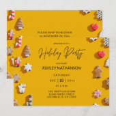 Invitation Fête de Noël au Biscuit au Gingembre (Devant / Derrière)