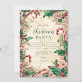 Invitation Fête de Noël au bonbon rustique (Devant)